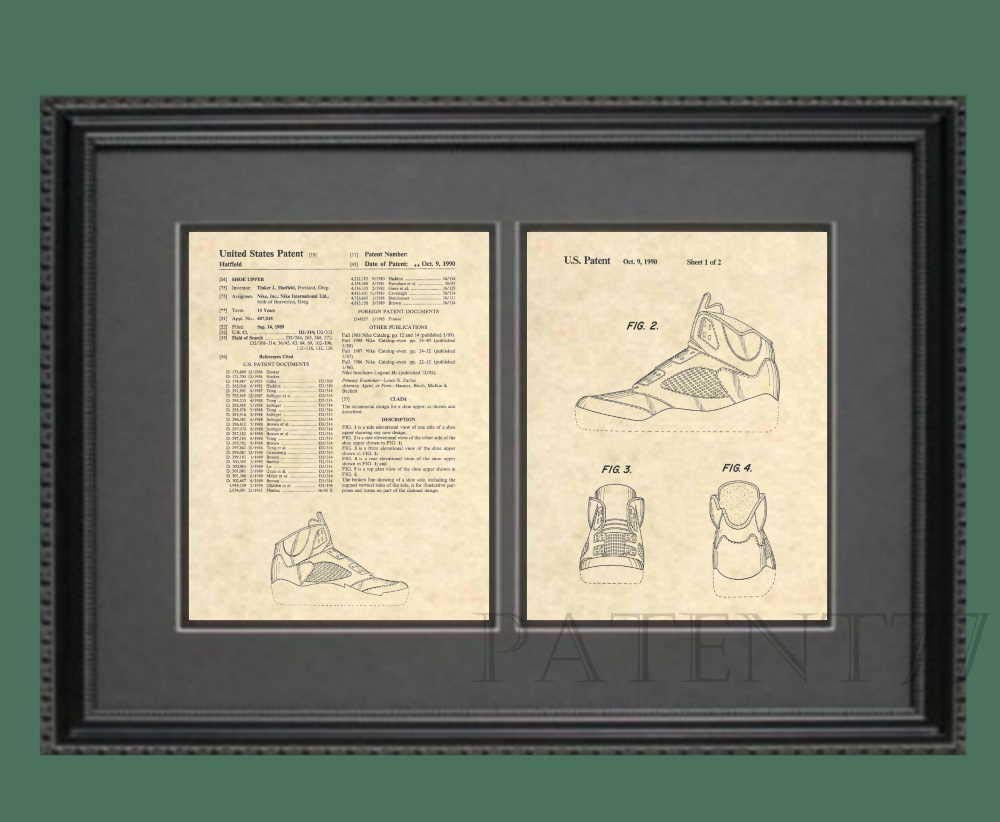 Amazon.com: Patent Prints - Air Jordan Retro 5 Sneaker Art - Retro